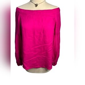 Anthropologie Floreat NWT Mazza Hot Pink Off-Shoulder Boho Top Women's Size 0